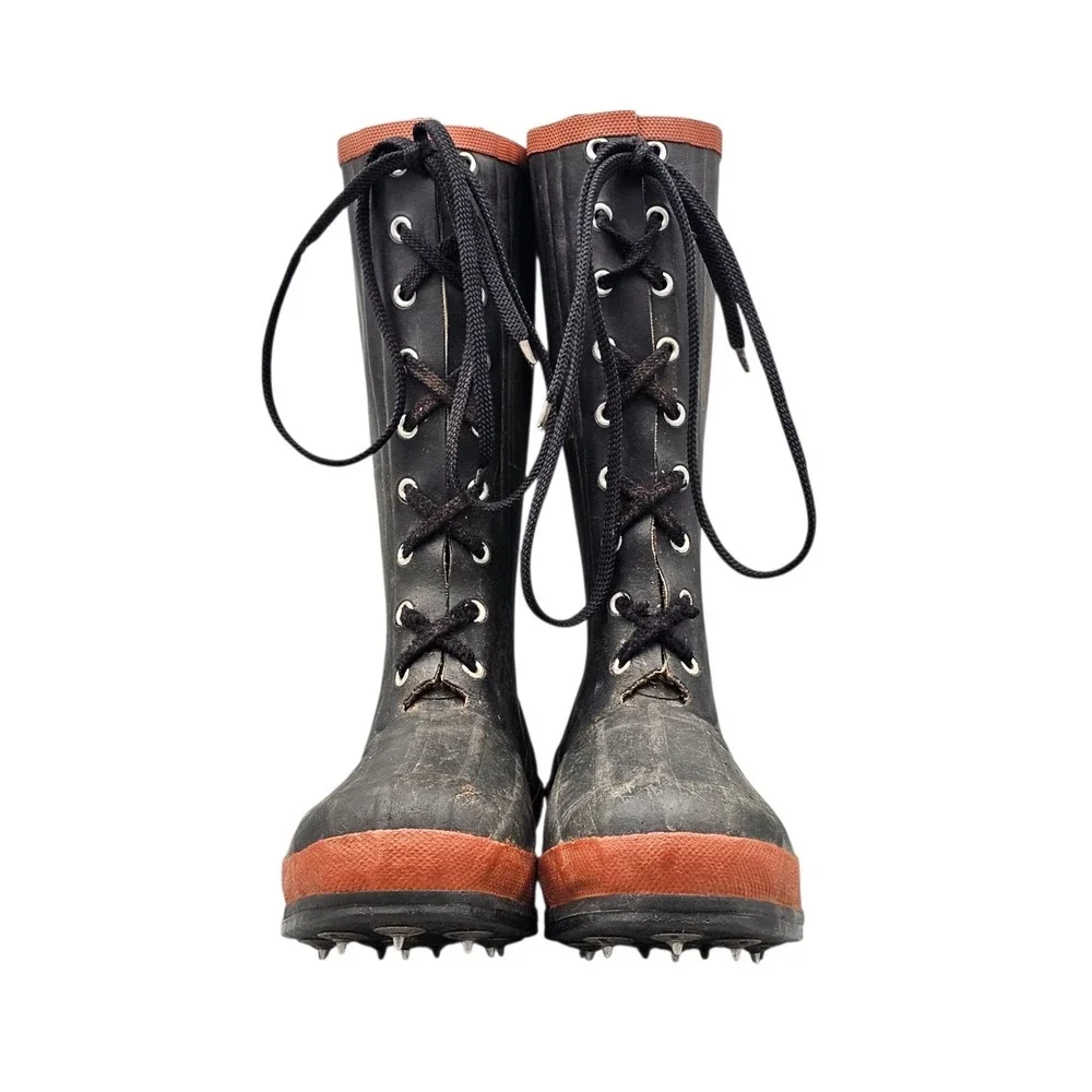 Harvik Men's Size 8 M Boots Logging Spiked Forestry Rubber Boots W Champ Caulks